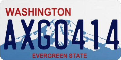 WA license plate AXG0414