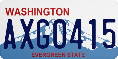 WA license plate AXG0415