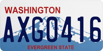 WA license plate AXG0416