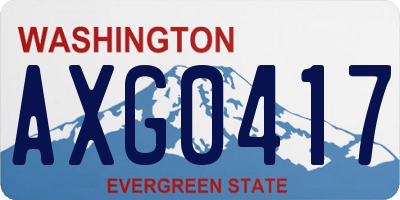 WA license plate AXG0417
