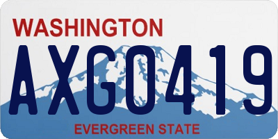 WA license plate AXG0419