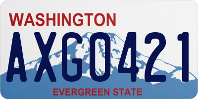 WA license plate AXG0421