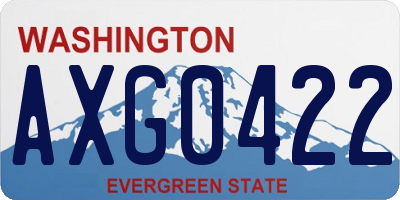 WA license plate AXG0422