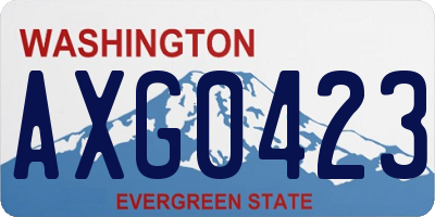 WA license plate AXG0423