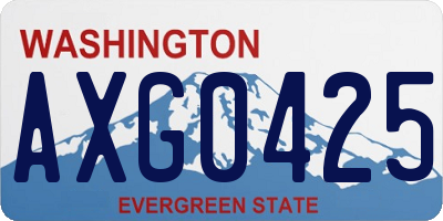 WA license plate AXG0425