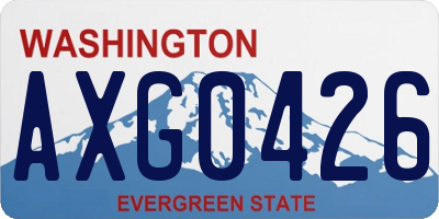WA license plate AXG0426