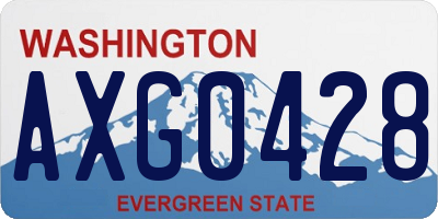 WA license plate AXG0428