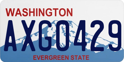 WA license plate AXG0429