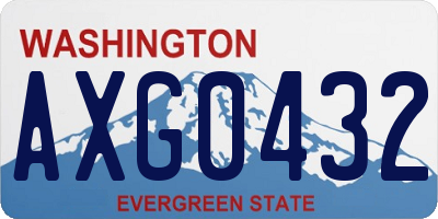 WA license plate AXG0432