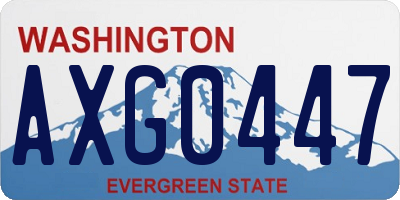 WA license plate AXG0447