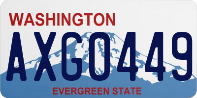 WA license plate AXG0449