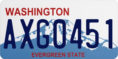 WA license plate AXG0451