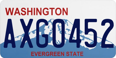 WA license plate AXG0452