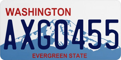 WA license plate AXG0455