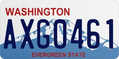 WA license plate AXG0461