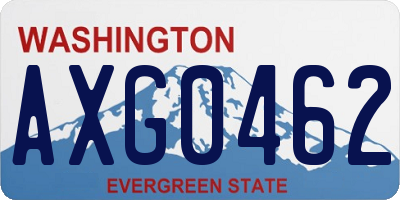 WA license plate AXG0462