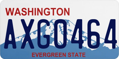 WA license plate AXG0464