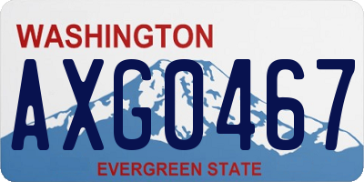 WA license plate AXG0467