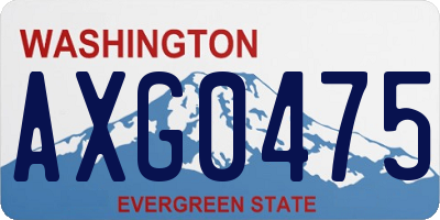 WA license plate AXG0475