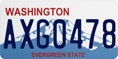 WA license plate AXG0478