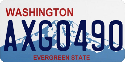 WA license plate AXG0490