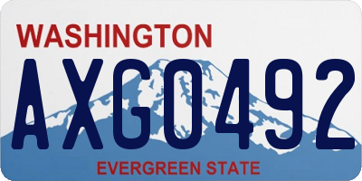 WA license plate AXG0492