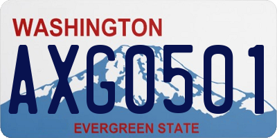 WA license plate AXG0501