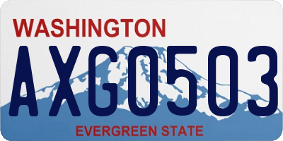 WA license plate AXG0503