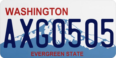 WA license plate AXG0505