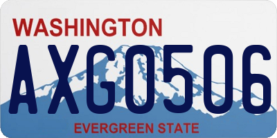 WA license plate AXG0506