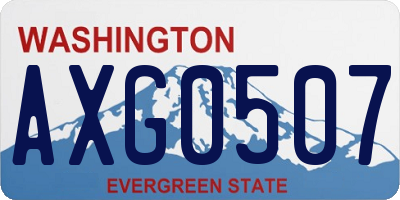 WA license plate AXG0507