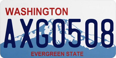 WA license plate AXG0508