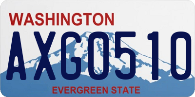 WA license plate AXG0510