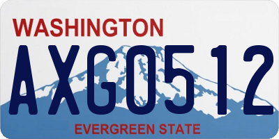 WA license plate AXG0512