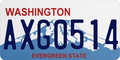 WA license plate AXG0514