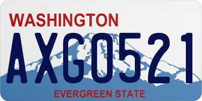 WA license plate AXG0521