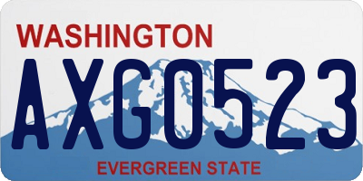 WA license plate AXG0523