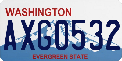 WA license plate AXG0532