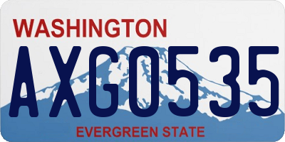 WA license plate AXG0535