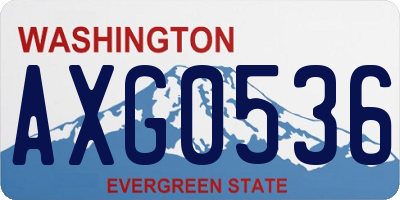 WA license plate AXG0536
