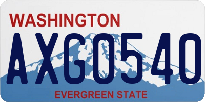 WA license plate AXG0540