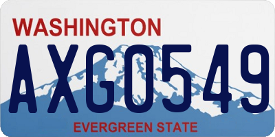 WA license plate AXG0549