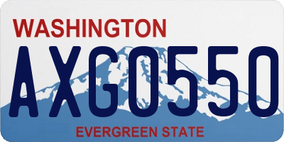WA license plate AXG0550