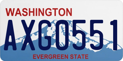 WA license plate AXG0551