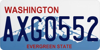 WA license plate AXG0552