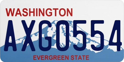 WA license plate AXG0554
