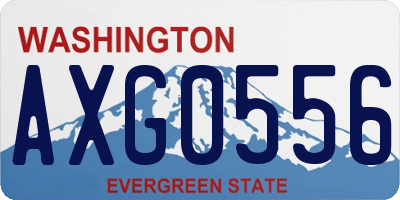WA license plate AXG0556
