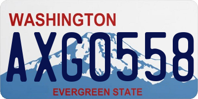 WA license plate AXG0558