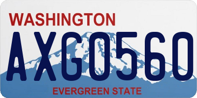 WA license plate AXG0560