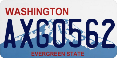 WA license plate AXG0562